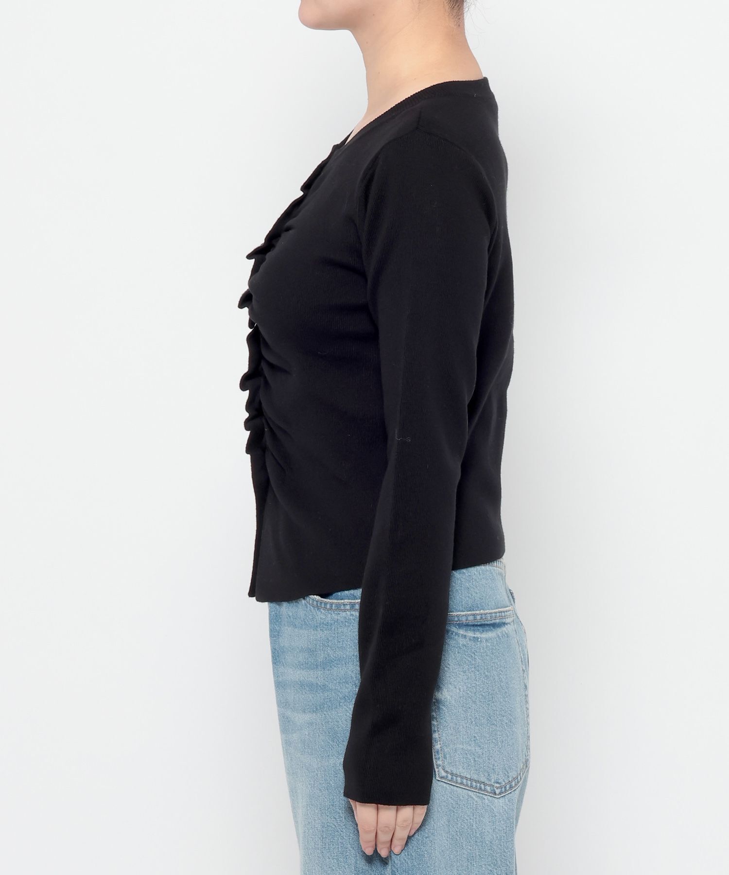 LOWRYS FARM「ギャザーボタンカーディガンＬＳ」|ニット・セーター|