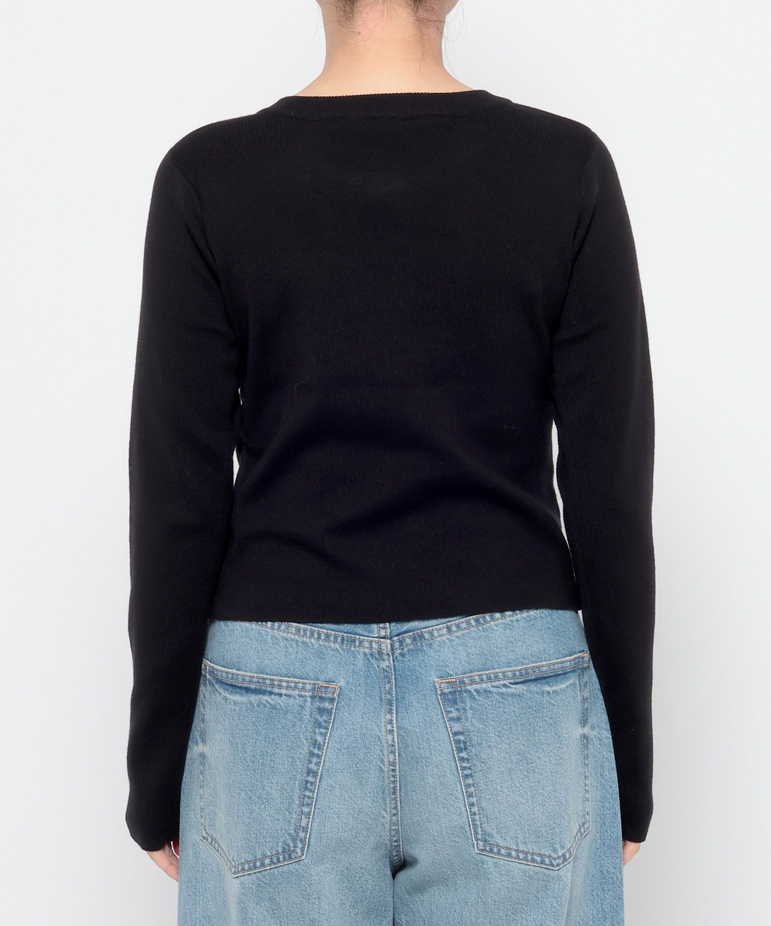 LOWRYS FARM「ギャザーボタンカーディガンＬＳ」|ニット・セーター|