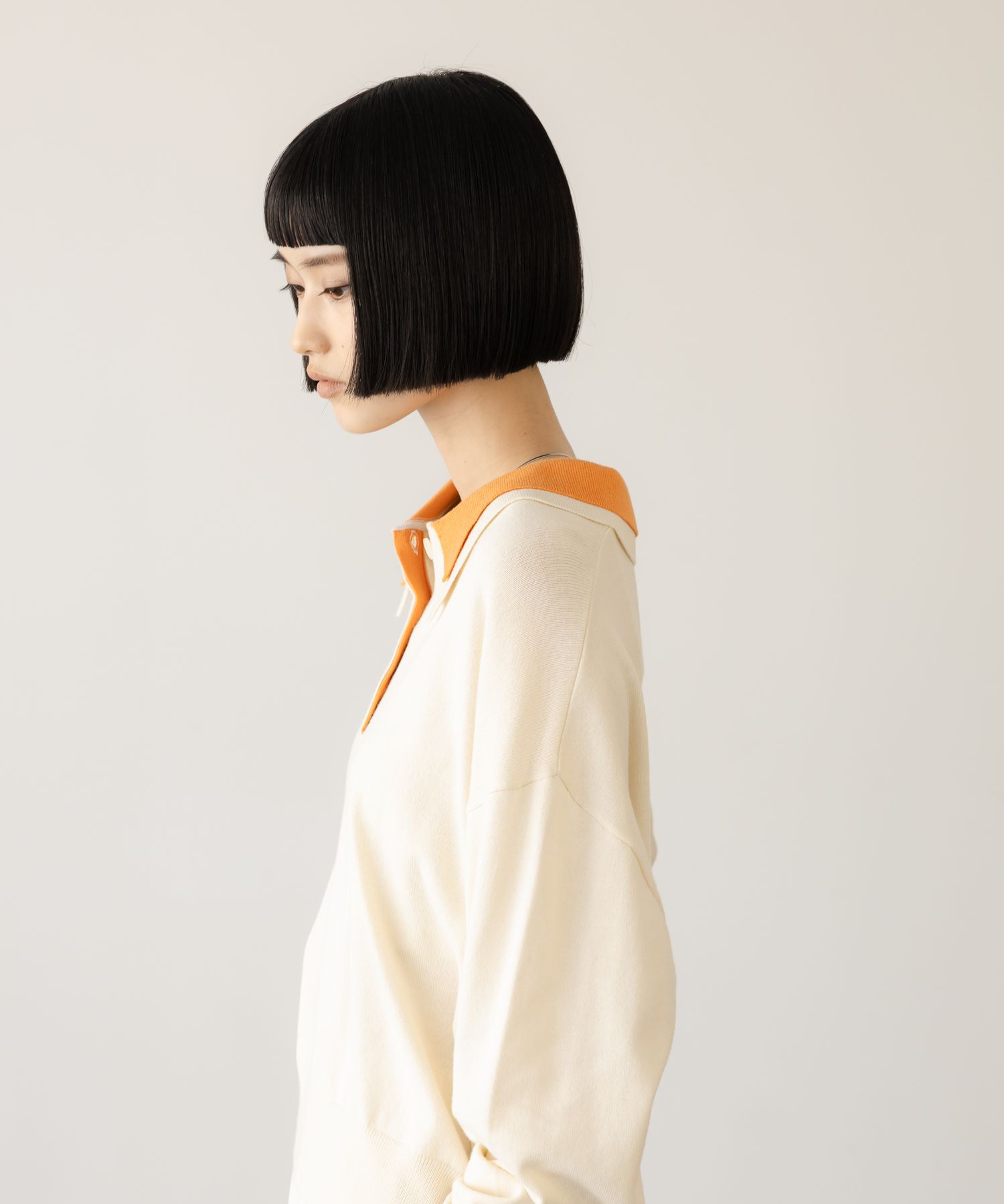 LOWRYS FARM「バイカラーニットポロＬＳ」|ニット・セーター|