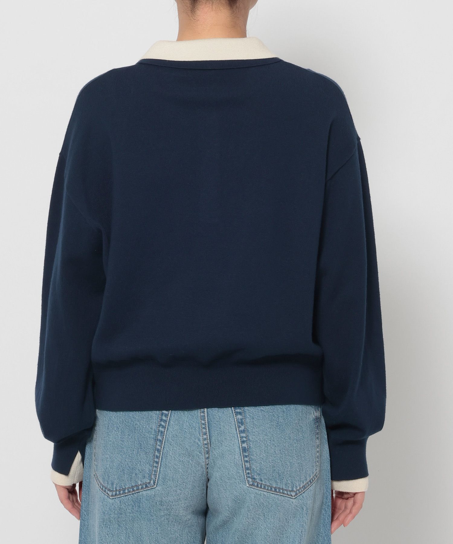 LOWRYS FARM「バイカラーニットポロＬＳ」|ニット・セーター|