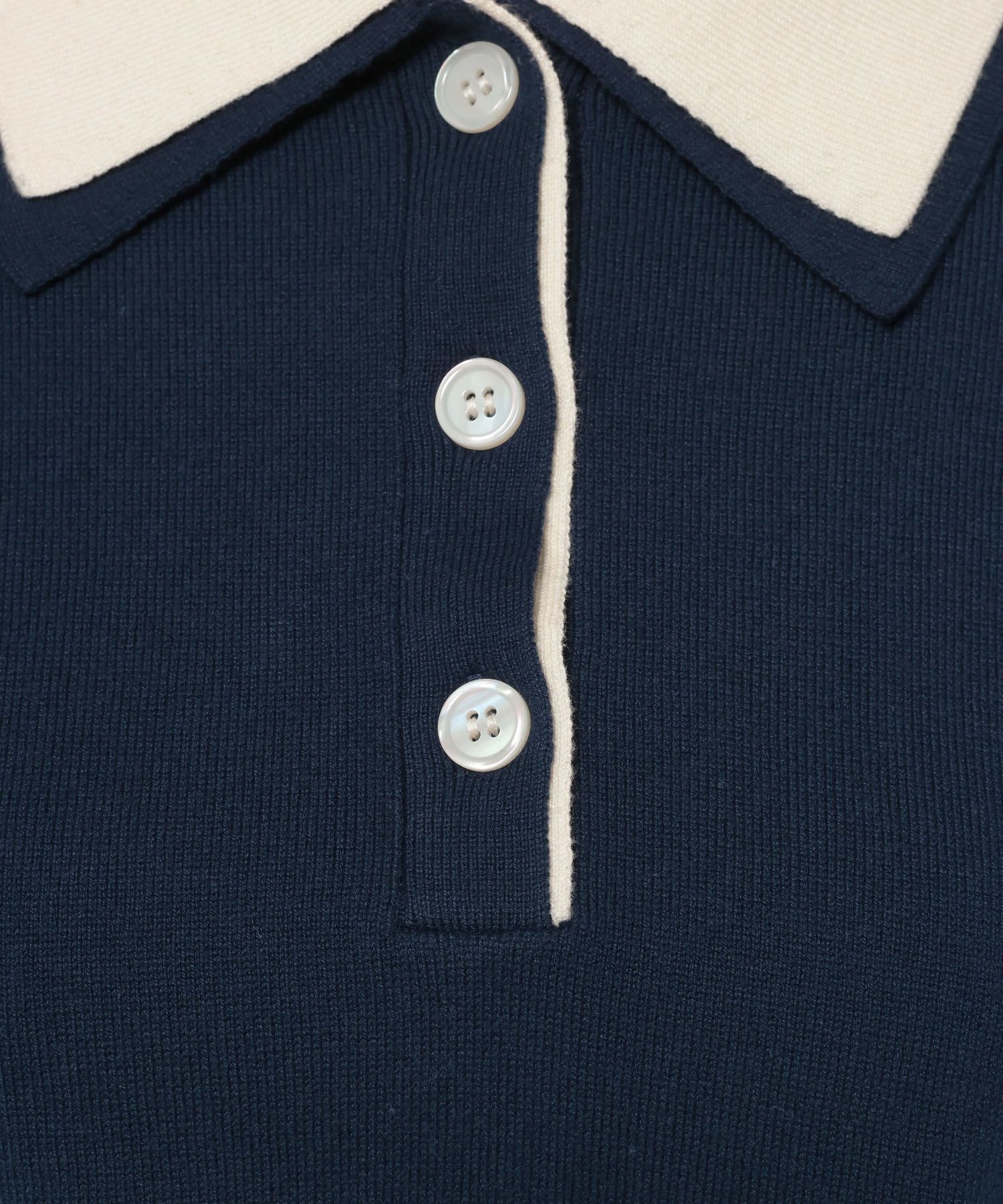 LOWRYS FARM「バイカラーニットポロＬＳ」|ニット・セーター|