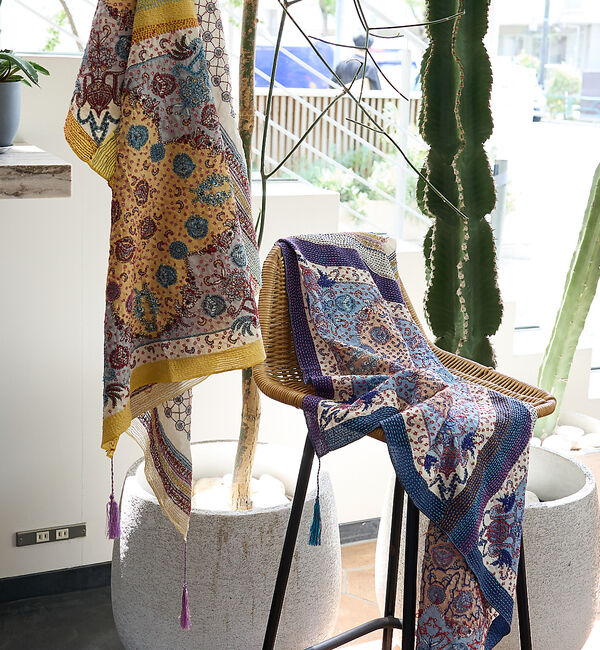 collex「刺し子シルク大判ストール」|マフラー|