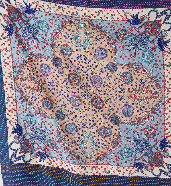 collex「刺し子シルク大判ストール」|マフラー|