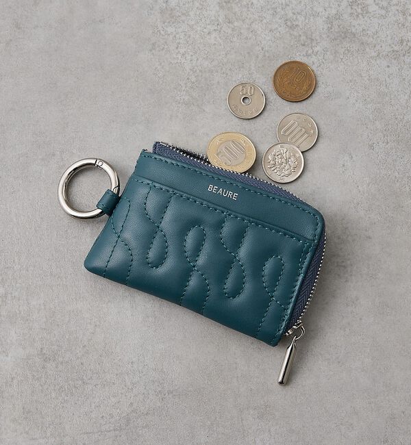 collex「【WEB限定】【Beau're/ヴュレ】キルティング レザーフラグメントケース」|財布|ダークグリーン