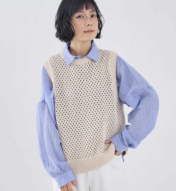 collex「メッシュ柄ベスト」|ベスト・ジレ|