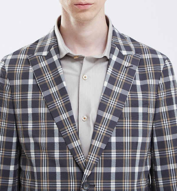 ABAHOUSE「【Recency of Mine】FLEXクールマックスサッカージャケット」|テーラードジャケット|