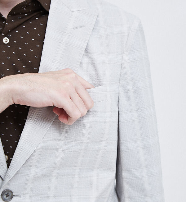 ABAHOUSE「【Recency of Mine】FLEXクールマックスサッカージャケット」|テーラードジャケット|