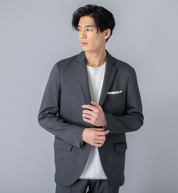 ABAHOUSE「【セットアップ対応/FLEX JACKET】バックメッシュ モクロディー ジャケ」|テーラードジャケット|チャコールグレー