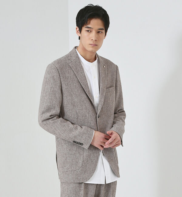 ABAHOUSE「【セットアップ対応/FLEX JACKET】サマーツイード ジャケット / サマ」|テーラードジャケット|ライトブラウン