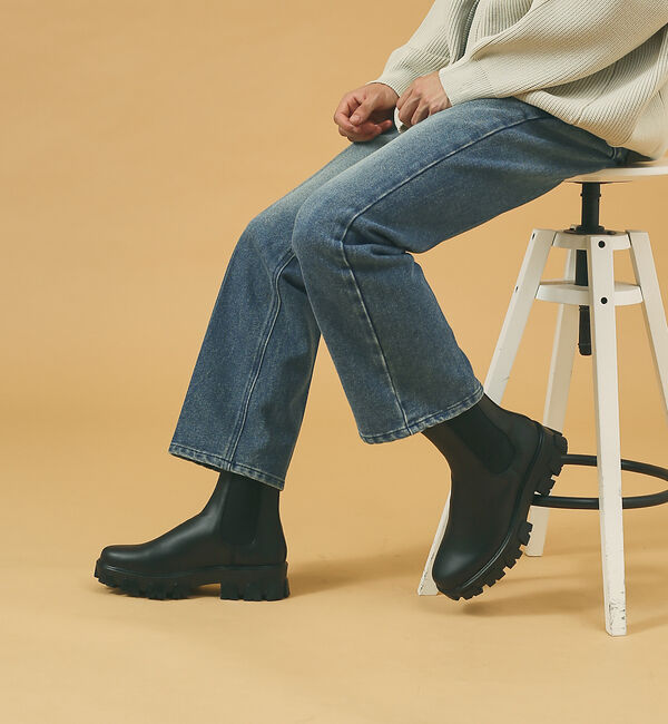 ABAHOUSE「【WEB限定】サイドゴア / サイドジップ /レースアップ / ブラックネオレサ」|ショートブーツ|