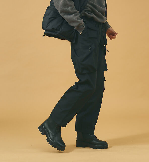 ABAHOUSE「【WEB限定】サイドゴア / サイドジップ /レースアップ / ブラックネオレサ」|ショートブーツ|