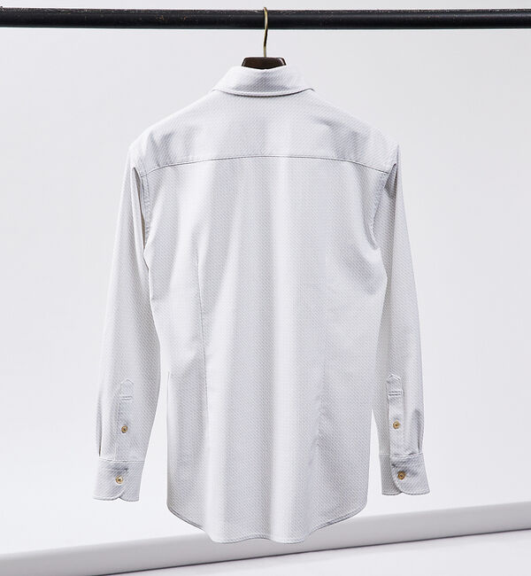 ABAHOUSE「【FLEX SHIRTS / Dry Moment使用】シャークスキン柄 長袖シ」|シャツ・ブラウス|