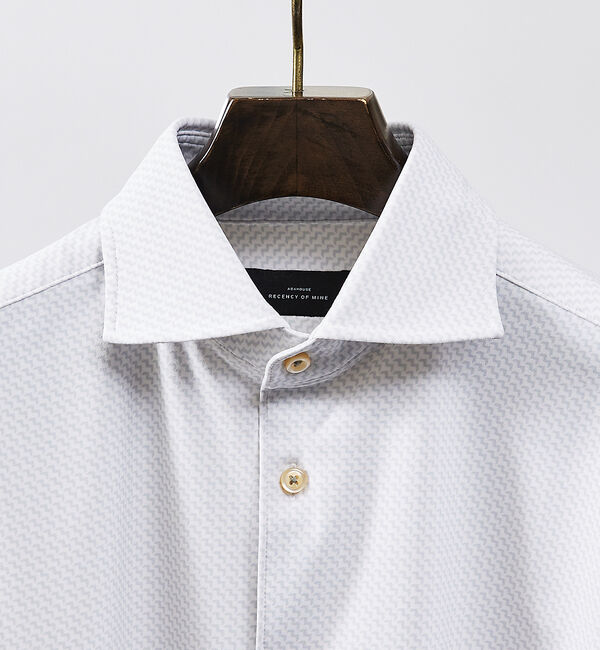 ABAHOUSE「【FLEX SHIRTS / Dry Moment使用】シャークスキン柄 長袖シ」|シャツ・ブラウス|