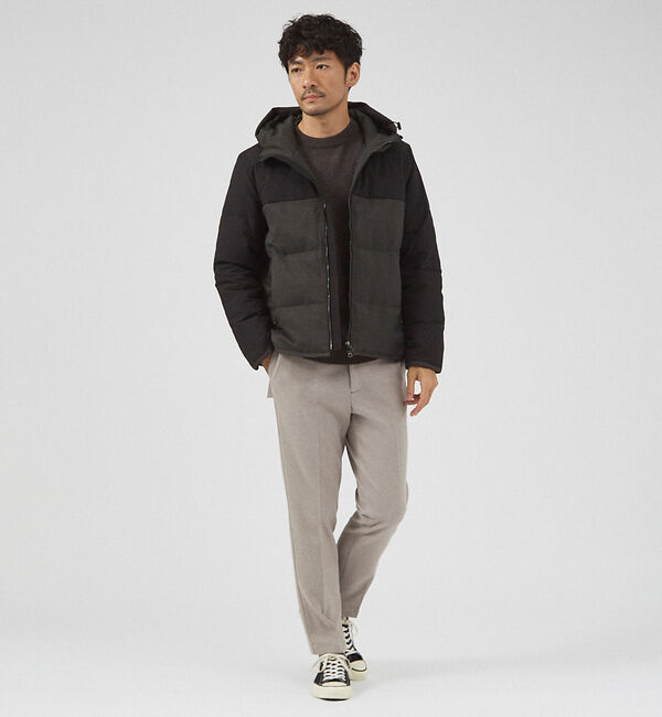 ABAHOUSE「【コンビデザイン】フード ダウン ブルゾン」|ダウン|