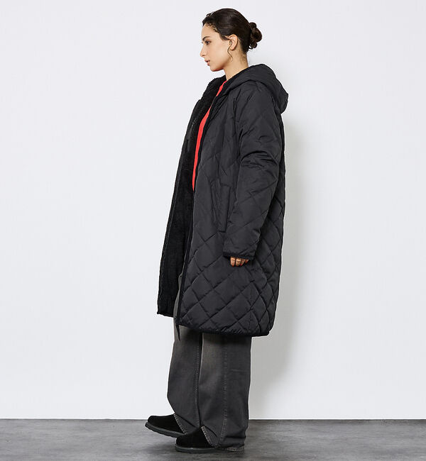 ABAHOUSE「【TAION / タイオン】シティ リバーシブル パイピングフード ダウン&times;ボア」|ダウン|