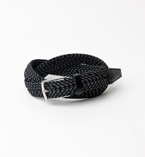 ABAHOUSE「【ABAHOUSE　les essentiels】　　カラーミックスゴムメッシュ」|ベルト|ブラック系その他1