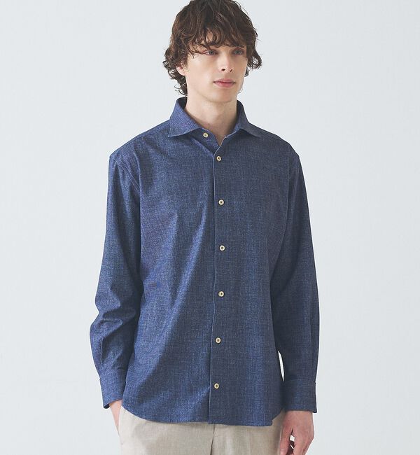 ABAHOUSE「【ON/OFF兼用】360&deg;ストレッチ ジャージー ワイドカラーシャツ / FL」|シャツ・ブラウス|