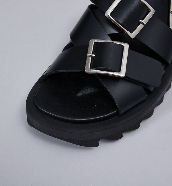 alfredoBANNISTER「【WRAP SHOES】トリプル バックル ボリュームソール スライドサンダル」|サンダル|