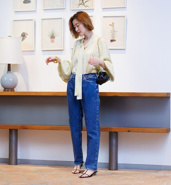 Rouge vif「とろみ素材 ギャザースリーブボウタイブラウス」|シャツ・ブラウス|