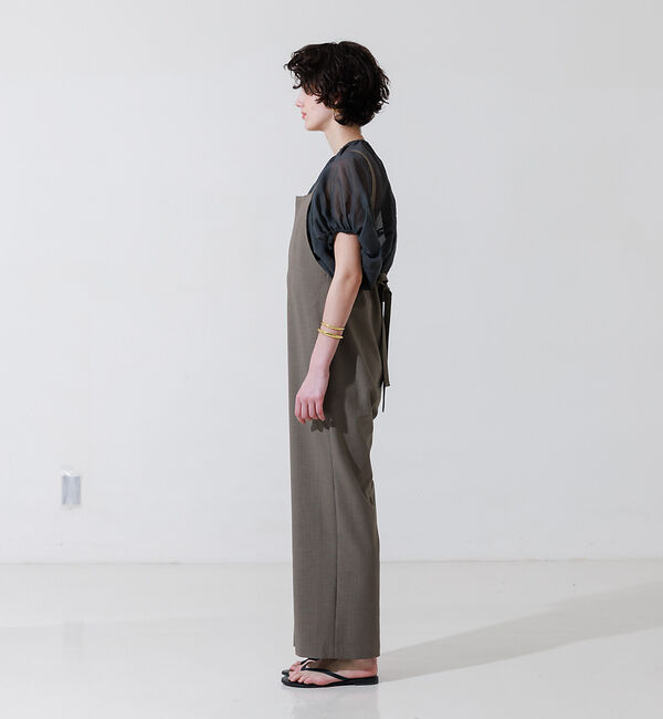 Rouge vif「リネンライクストレッチサロペット」|オールインワン|