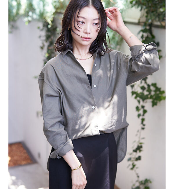 Rouge vif「綿麻レギュラー ナチュラルシャツ」|シャツ・ブラウス|