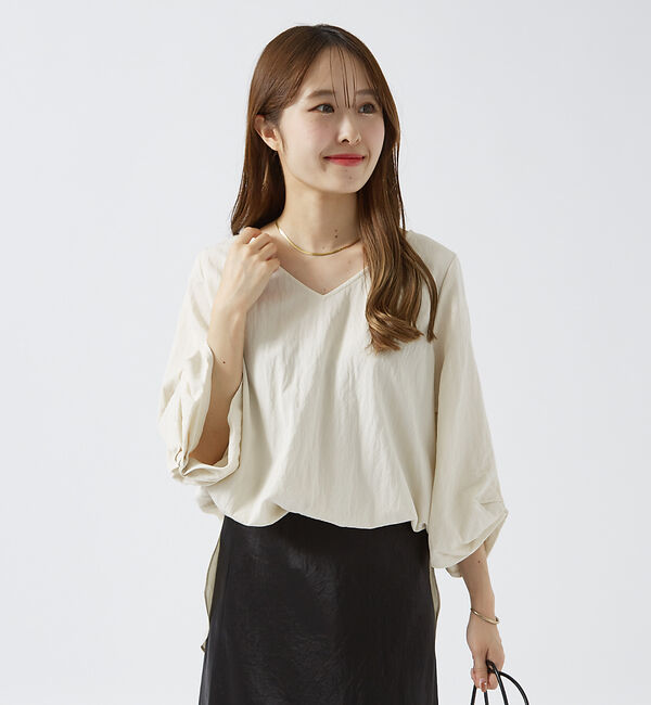 Rouge vif「袖タックブラウス」|シャツ・ブラウス|