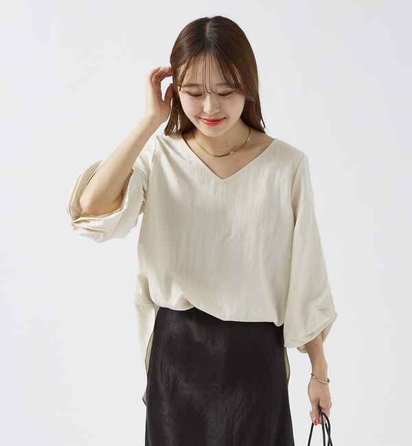 Rouge vif「袖タックブラウス」|シャツ・ブラウス|