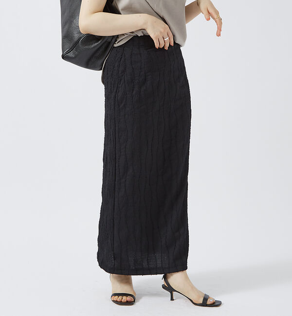 Rouge vif「カットジャガードタイトスリットスカート」|スカート|