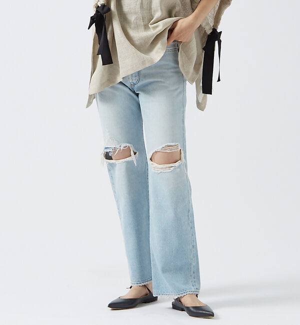 Rouge vif「【KURO/クロ】GRAPHITE INDIGO / ストレートデニム / ダメ」|デニム|