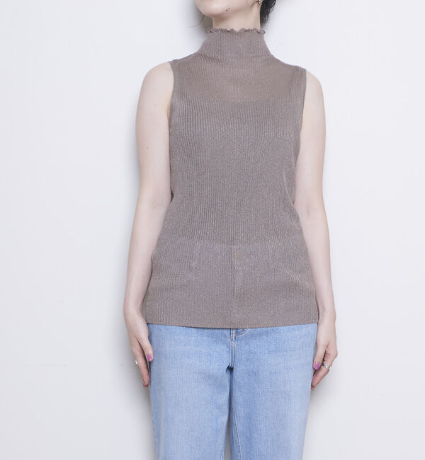 Rouge vif「シアーアメスリラメリブハイネック」|ニット・セーター|