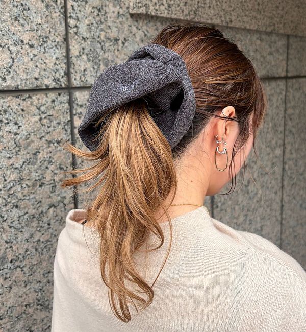 Rouge vif「【heyep／ヘイップ】ニットロゴシュシュ KNIT LOGO SCRUNCHI」|ヘアバンド|