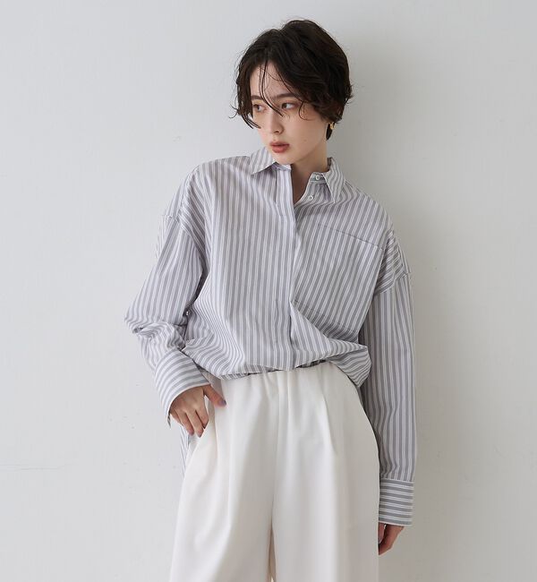 Rouge vif「コットンマルチストライプビッグシャツ」|シャツ・ブラウス|