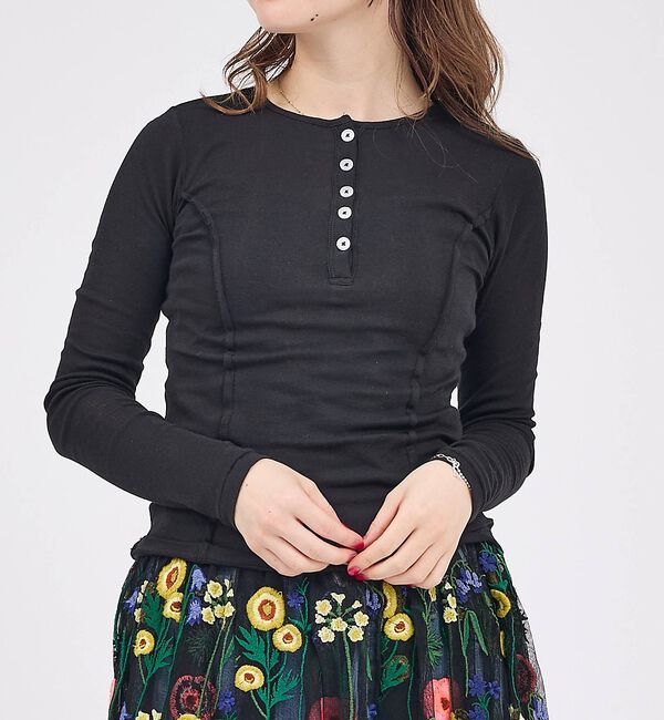 Rouge vif「【MILLER/ミラー】Light Prib Henly L/S Tee / ラ」|Tシャツ・カットソー|ブラック