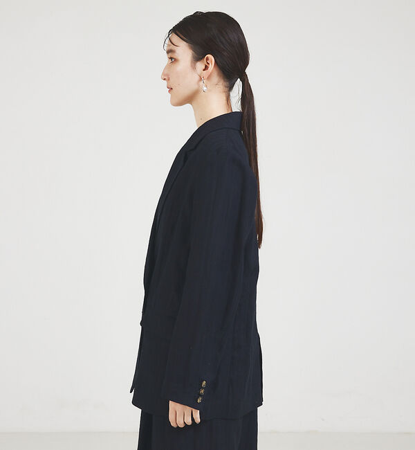 qualite「【セットアップ対応】ランダムヘリンボーンリネンジャケット」|テーラードジャケット|