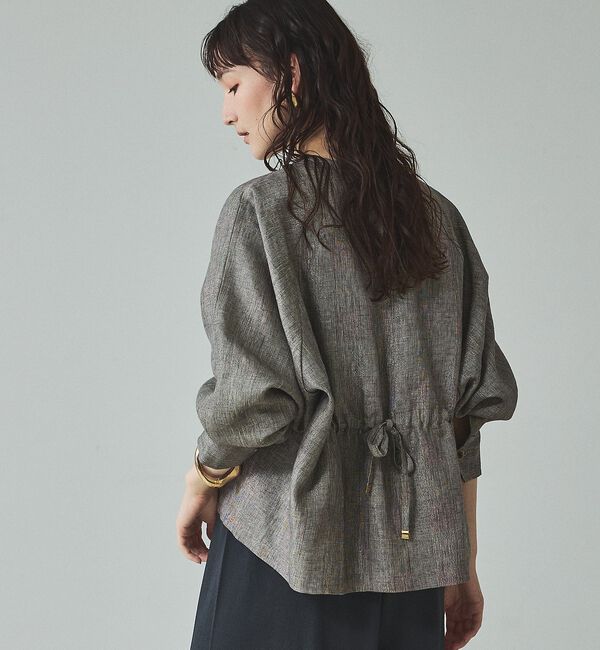 qualite「ラメリネンフォルムブルゾン」|ブルゾン・スタジャン|