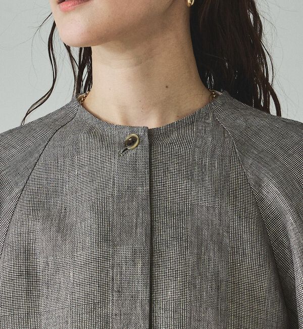 qualite「ラメリネンフォルムブルゾン」|ブルゾン・スタジャン|