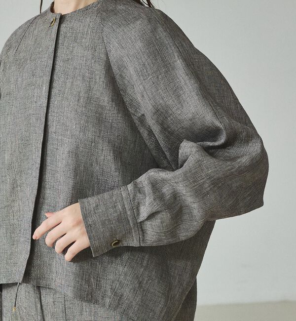 qualite「ラメリネンフォルムブルゾン」|ブルゾン・スタジャン|