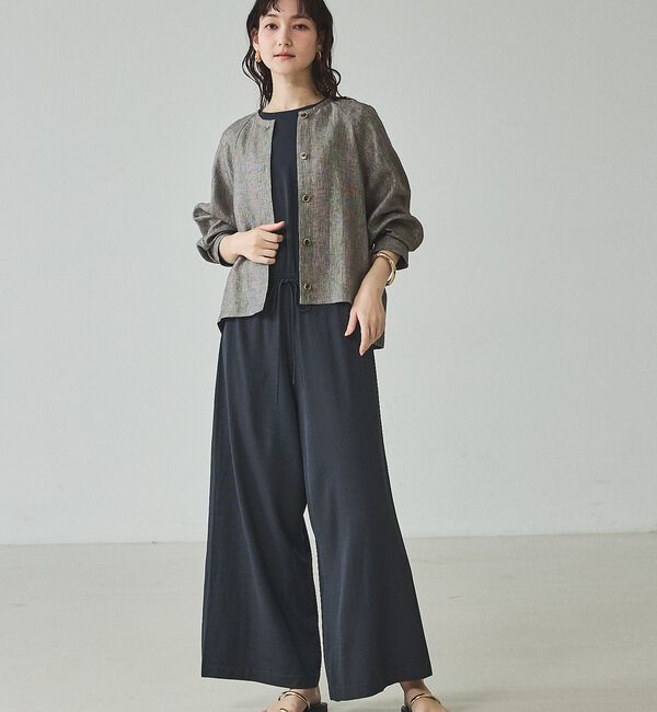 qualite「ラメリネンフォルムブルゾン」|ブルゾン・スタジャン|