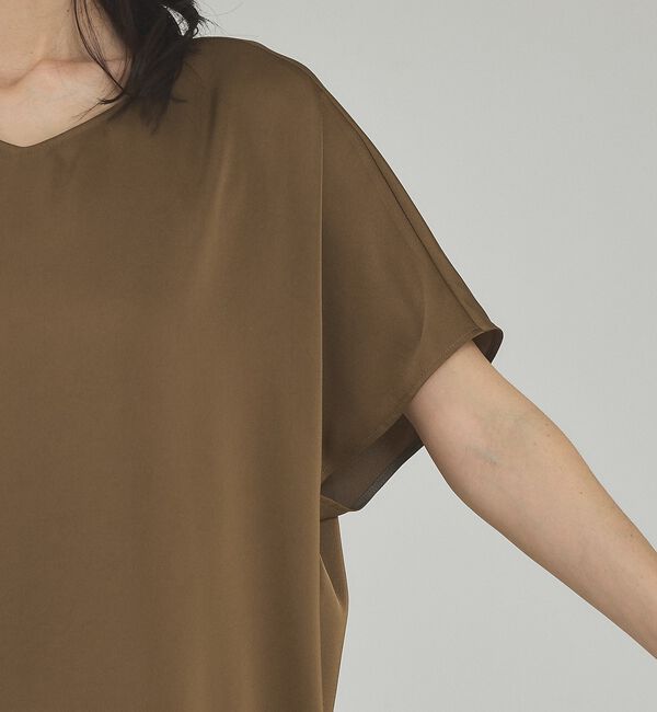 qualite「【接触冷感＆吸水速乾】クールサテンブラウス/セットアップ対応【予約】」|シャツ・ブラウス|