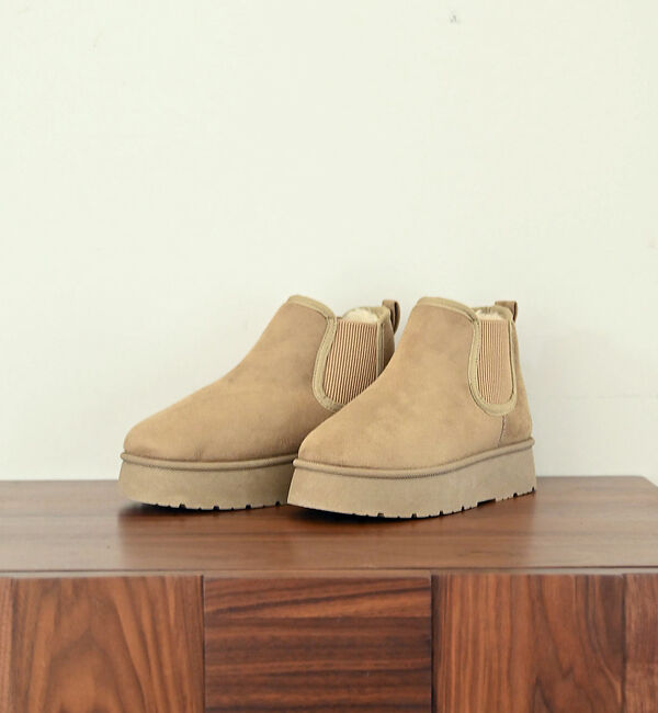 AU BANNISTER「●【MEI / メイ】厚底サイドゴアブーツ」|ショートブーツ|ベージュ