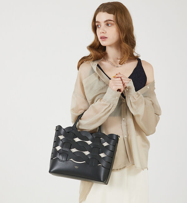 LOWELL things「Corde/レザーウェービーメッシュ2WAYトートバッグ」|トートバッグ|