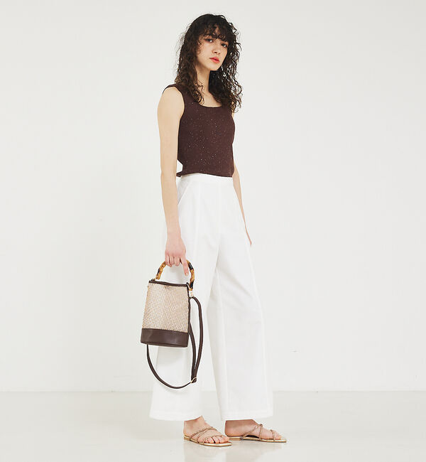 LOWELL things「●SOUER/バンブーハンドルチュールバッグ」|ハンドバッグ|