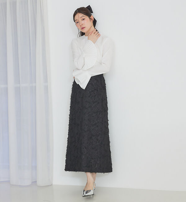 SELFIST「ウエスト切替ジャガードロングスカート」|スカート|
