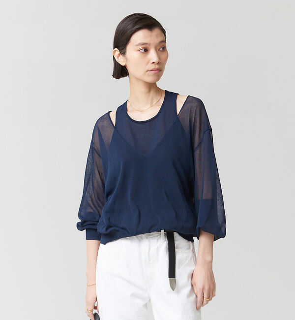 The Store by C' 「【COCUCA】ツインライク レイヤード ニット」|ニット・セーター|ダークネイビー