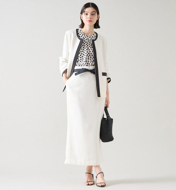 TIARA「ミニリボン付ロングタイトスカート（セットアップ可）」|スカート|