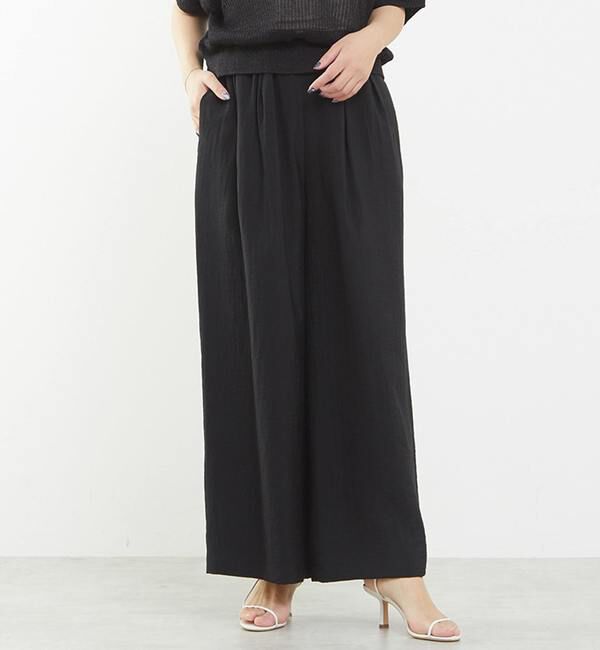 TIARA「イージーギャザーワイドパンツ（セットアップ可）」|その他|ブラック