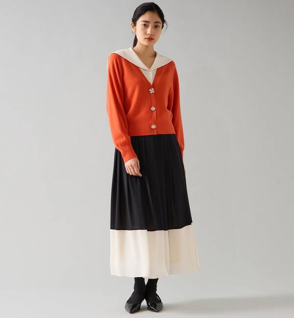 TIARA「バイカラーギャザースカート」|スカート|