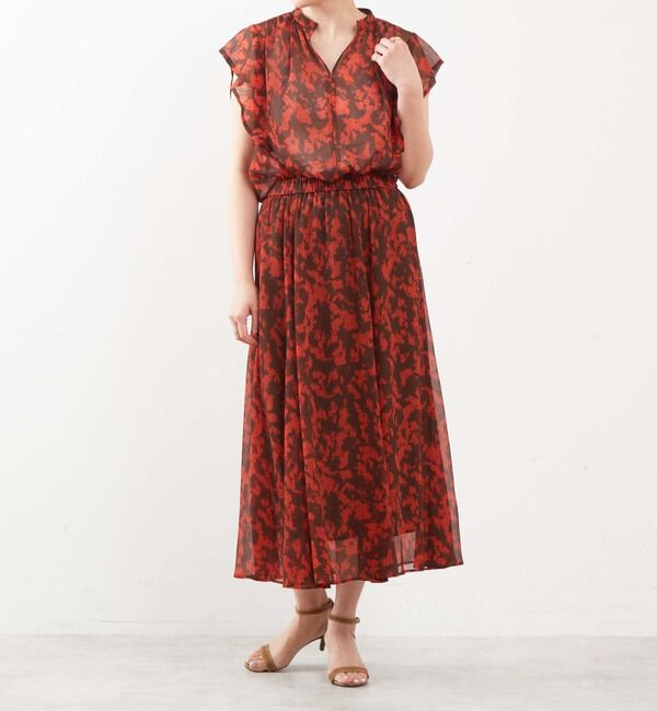 Liesse「プリント楊柳フレアギャザースカート」|スカート|