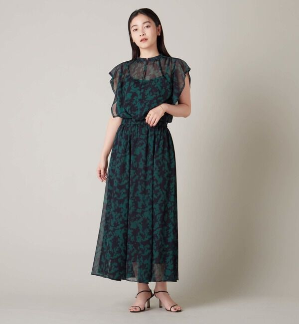 Liesse「プリント楊柳フレアギャザースカート」|スカート|