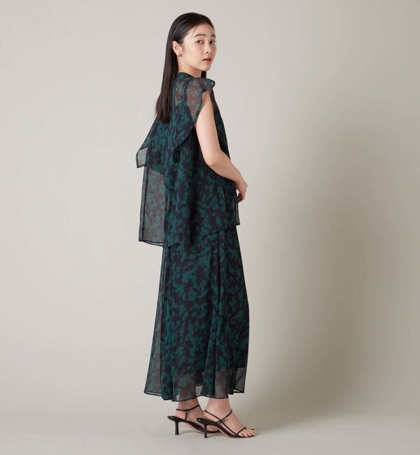 Liesse「プリント楊柳フレアギャザースカート」|スカート|